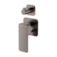 Fienza Tono Wall Diverter Mixer Dress Kit Small Square Plates Gun Metal Lf Sus304