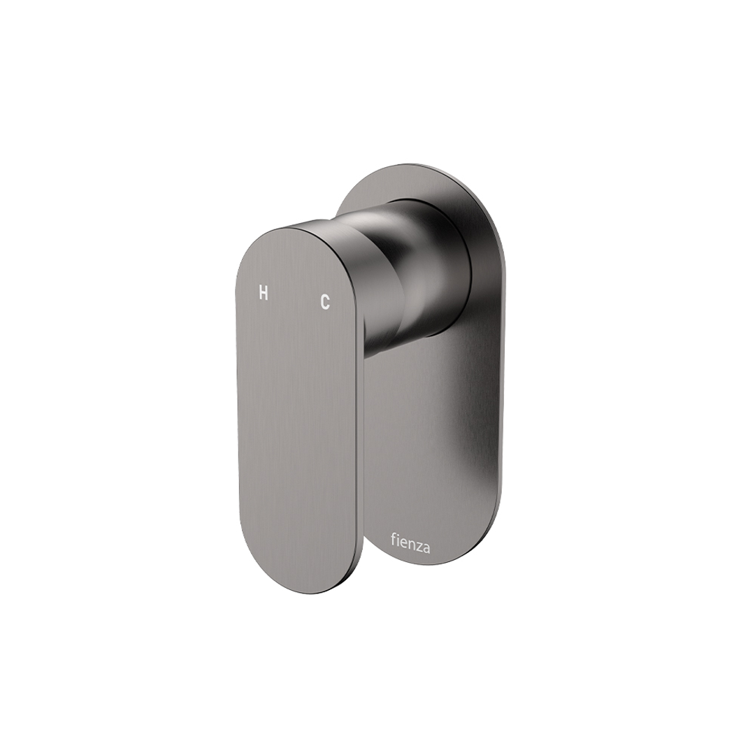 Fienza Empire Slim Wall Mixer Oval Plate Gun Metal Lf