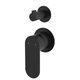 Fienza Empire Slim Wall Diverter Mixer Small Round Plates Vertical Matte Black Lf