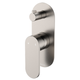 Fienza Empire Slim Wall Diverter Mixer Large Oval Plate Vertical Brushed Nickel Lf