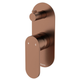 Fienza Empire Slim Wall Diverter Mixer Large Oval Plate Vertical Brushed Copper Lf