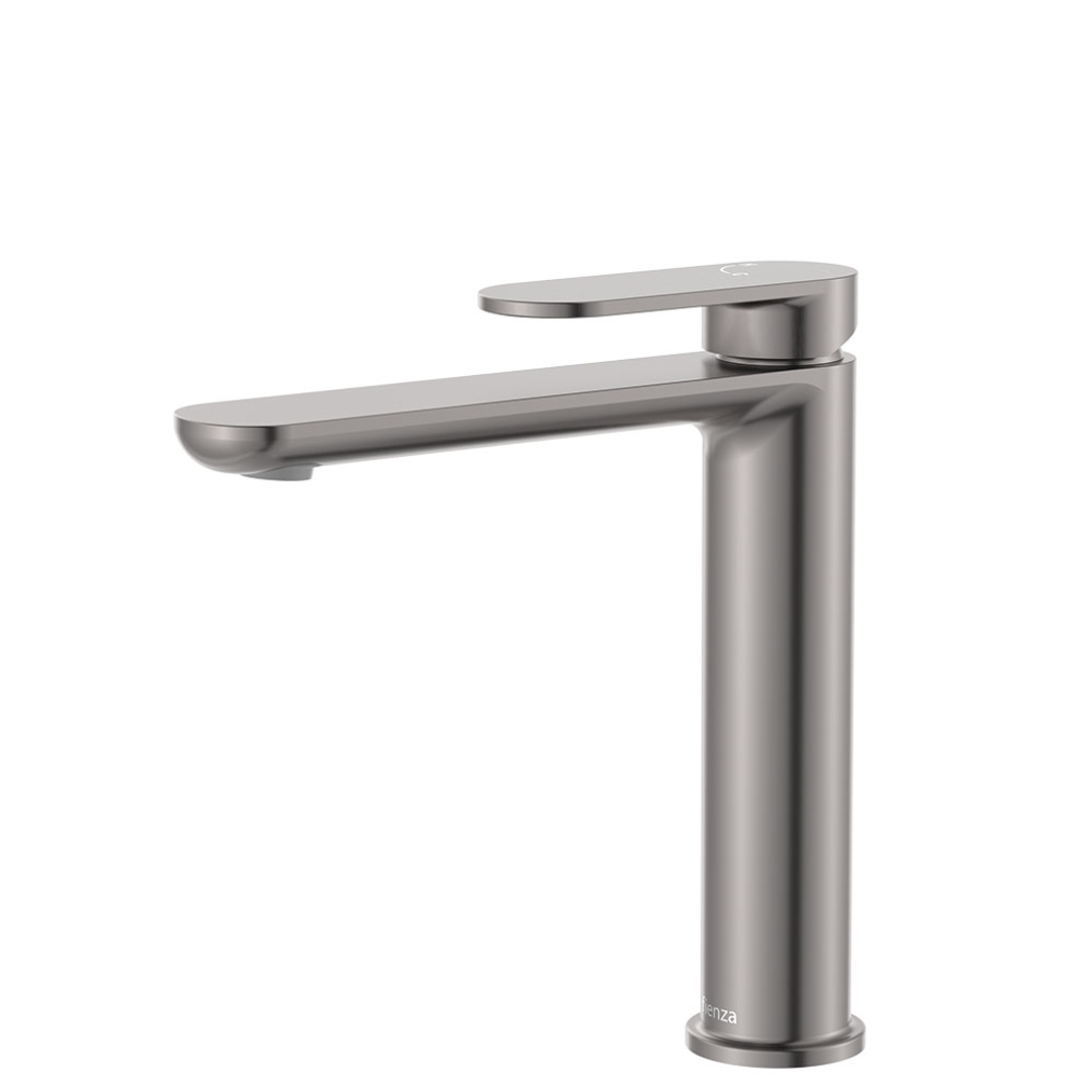 Fienza Empire Slim Medium Basin Mixer Cold Start Gun Metal Lf