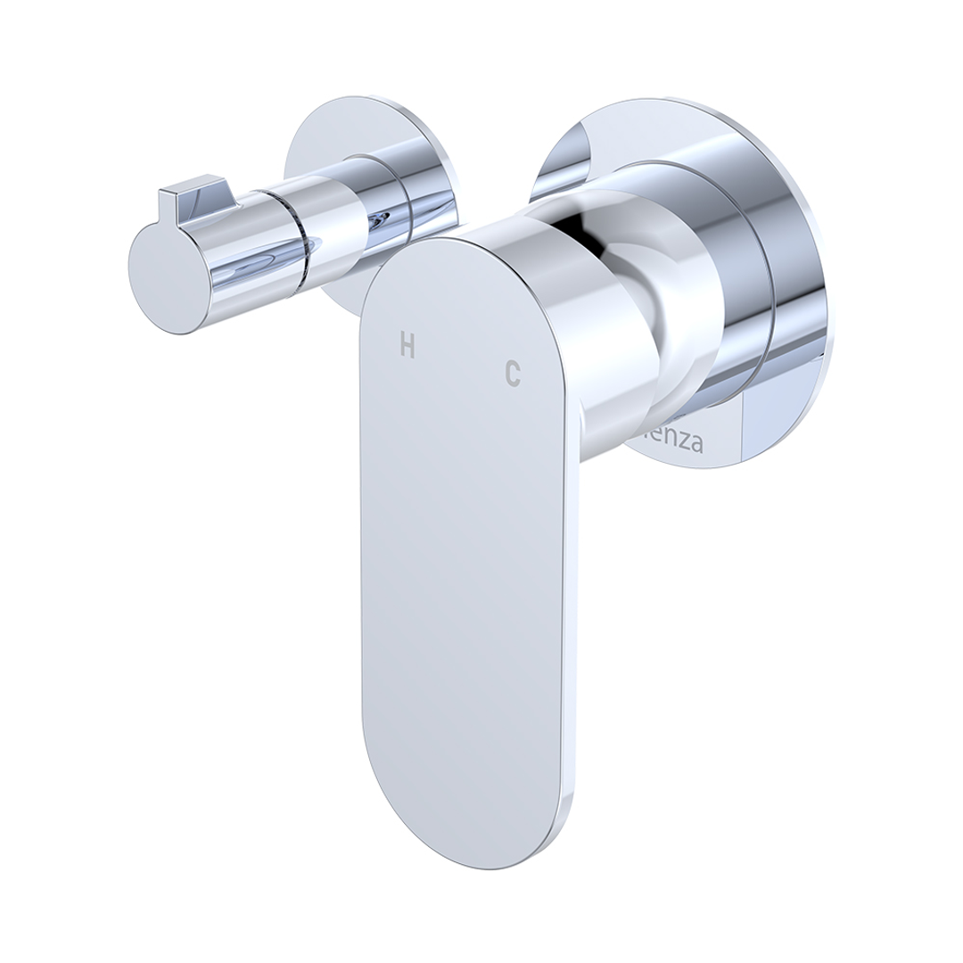 Fienza Empire Slim Wall Diverter Mixer Small Round Plates Horizontal Chrome Lf