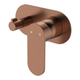 Fienza Empire Slim Wall Diverter Mixer Large Oval Plate Horizontal Brushed Copper Lf