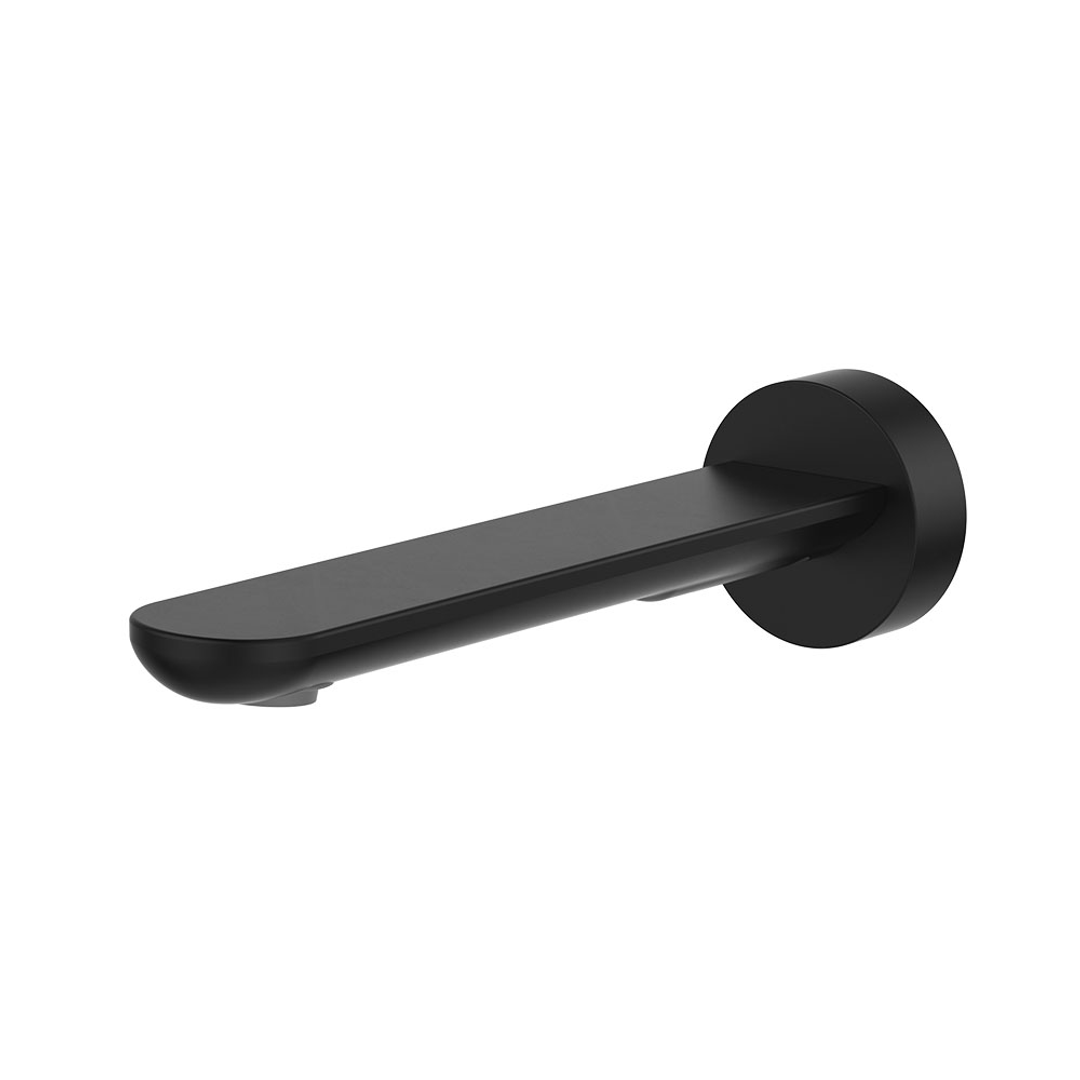 Fienza Empire Slim Wall Basin/Bath Outlet 180mm Round Plate Matte Black Lf