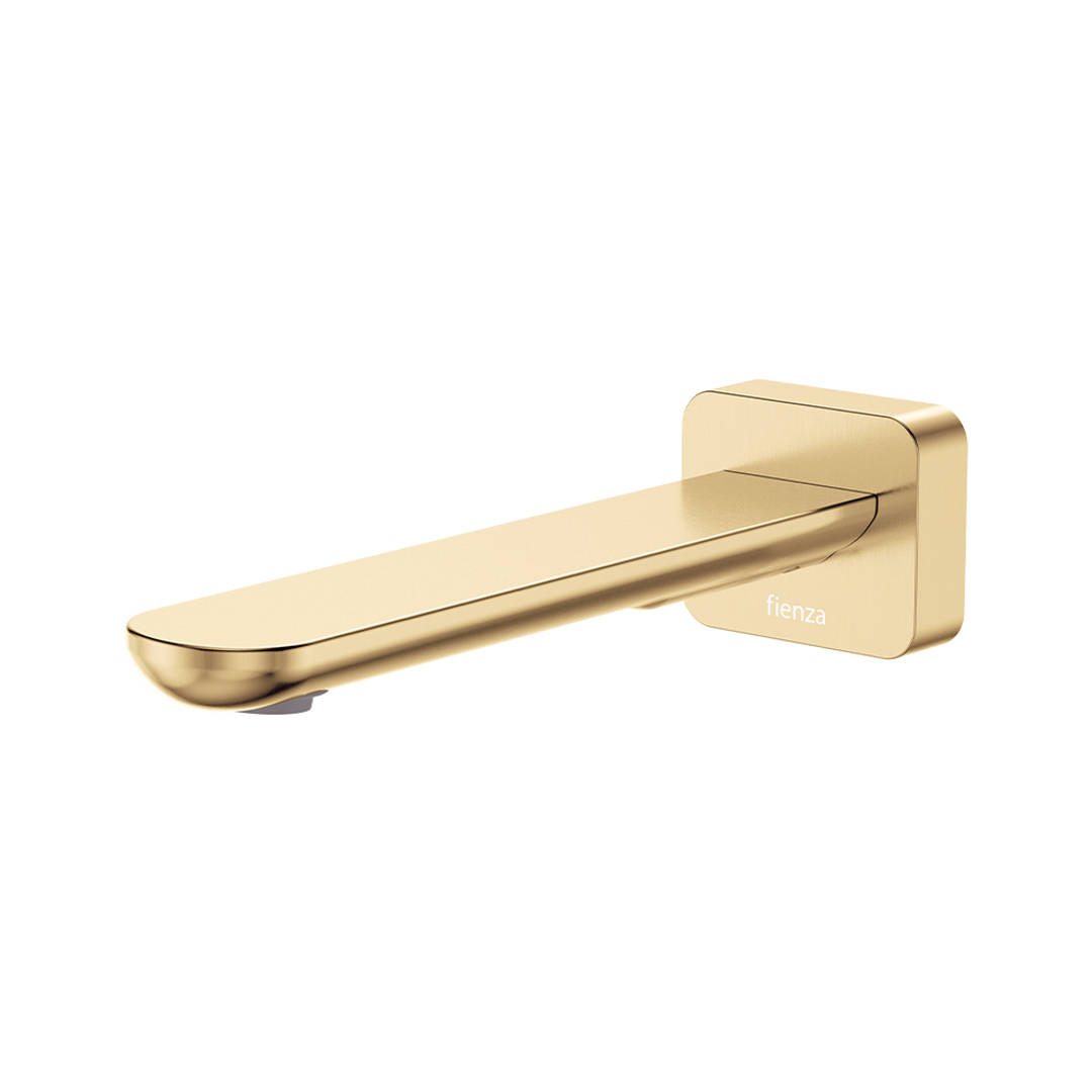 Fienza Empire Slim Wall Basin/Bath Outlet 180mm Square Plate Urban Brass Lf