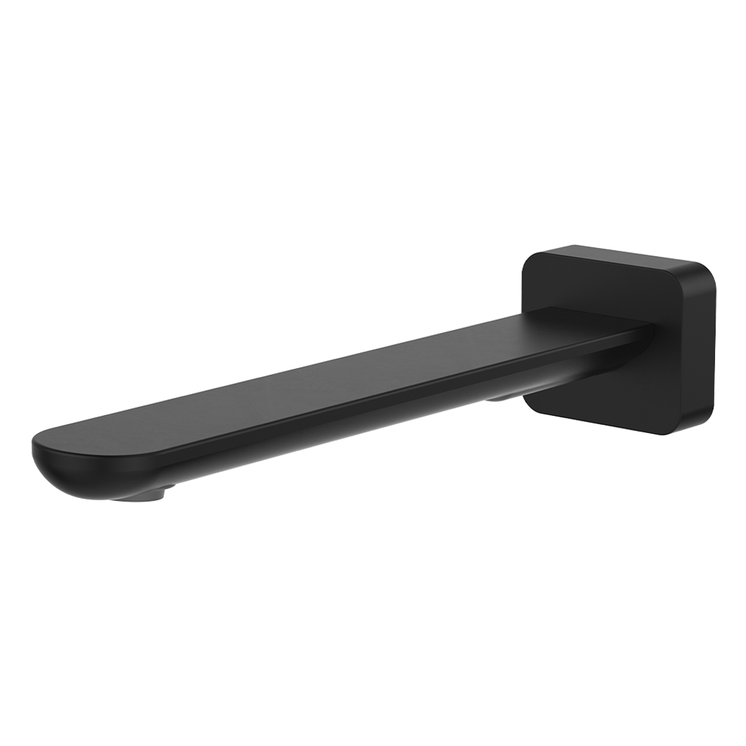 Fienza Empire Slim Wall Basin/Bath Outlet 220mm Square Plate Matte Black Lf