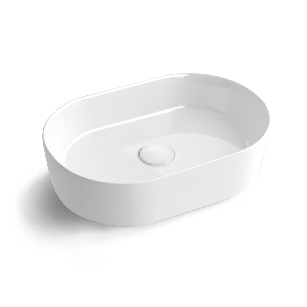 OTTI OVAL BASIN GLOSS WHITE 500X340