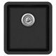 Otti Single Black Kitchen Sink - Sink Dimensions 420X460X200 - Bowl With Strainer