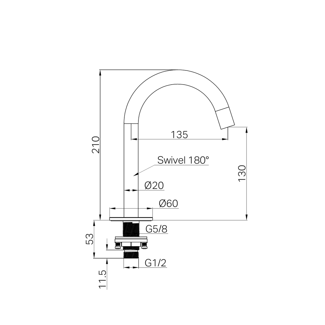 Nero Serenity Basin Arc Spout Matte White