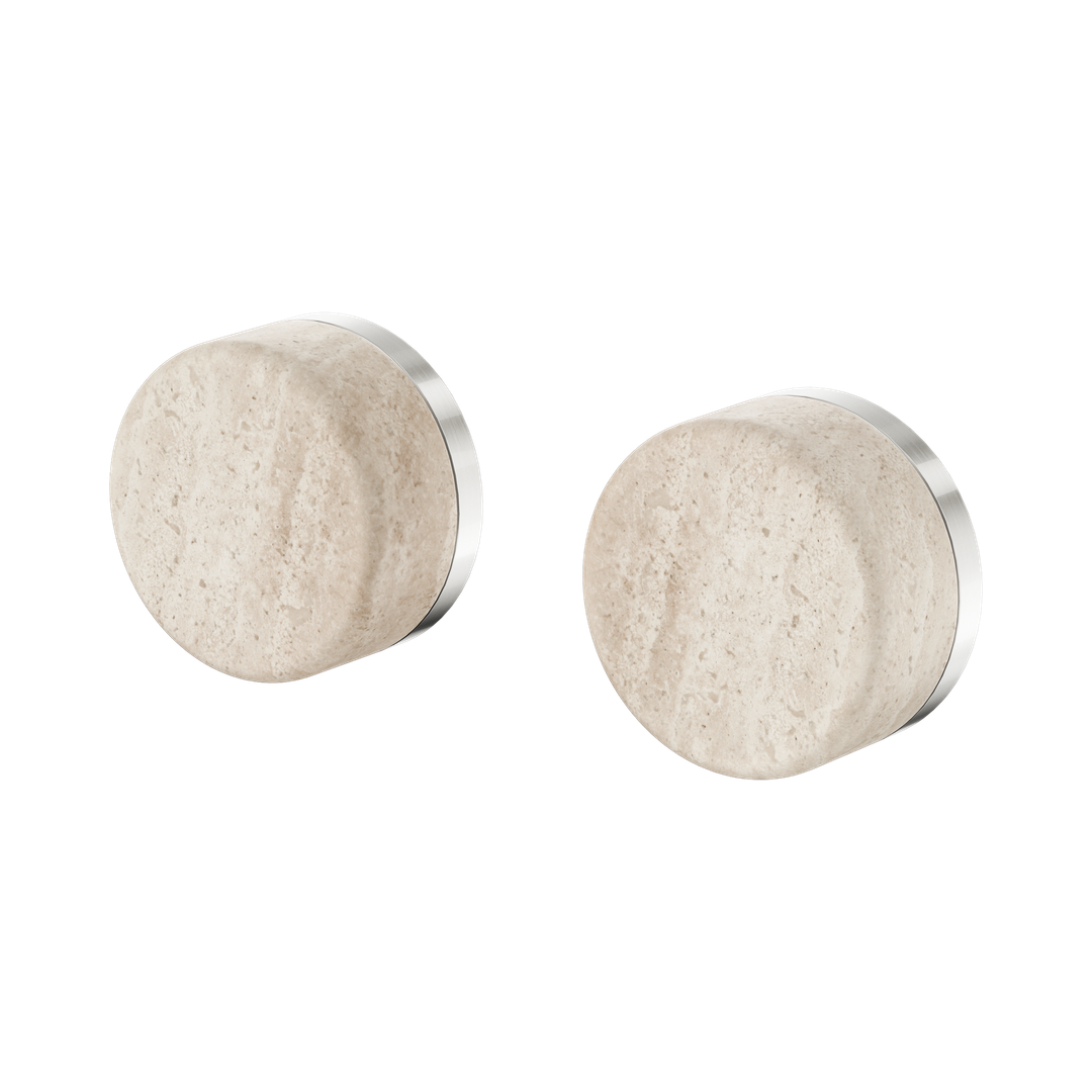 Nero Serenity Wall Top Assembly With Rome Travertine Handle Brushed Nickel