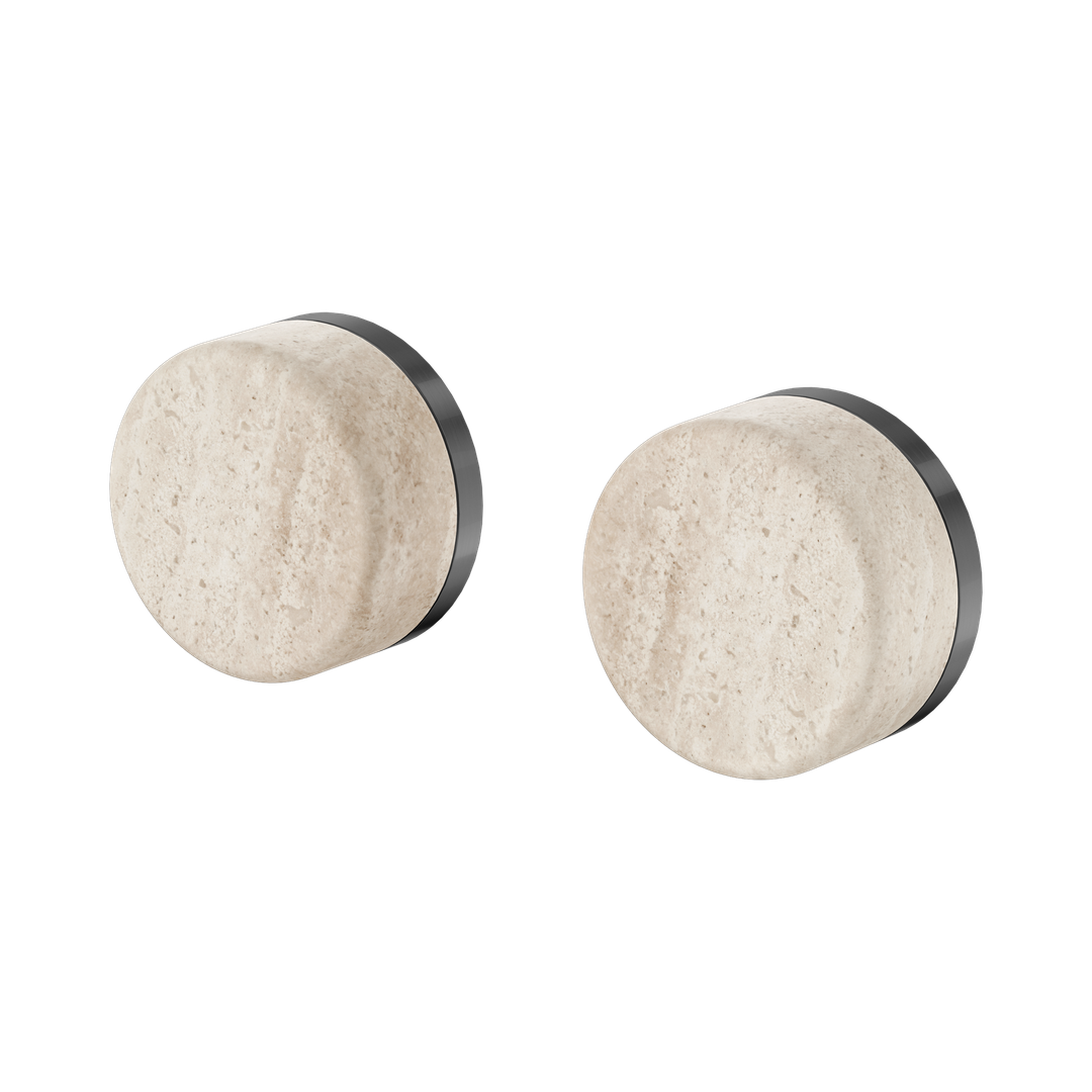 Nero Serenity Wall Top Assembly With Rome Travertine Handle Gun Metal