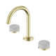 Nero Serenity Basin Set Arc Spout With Carrara Handle Brushed Gold