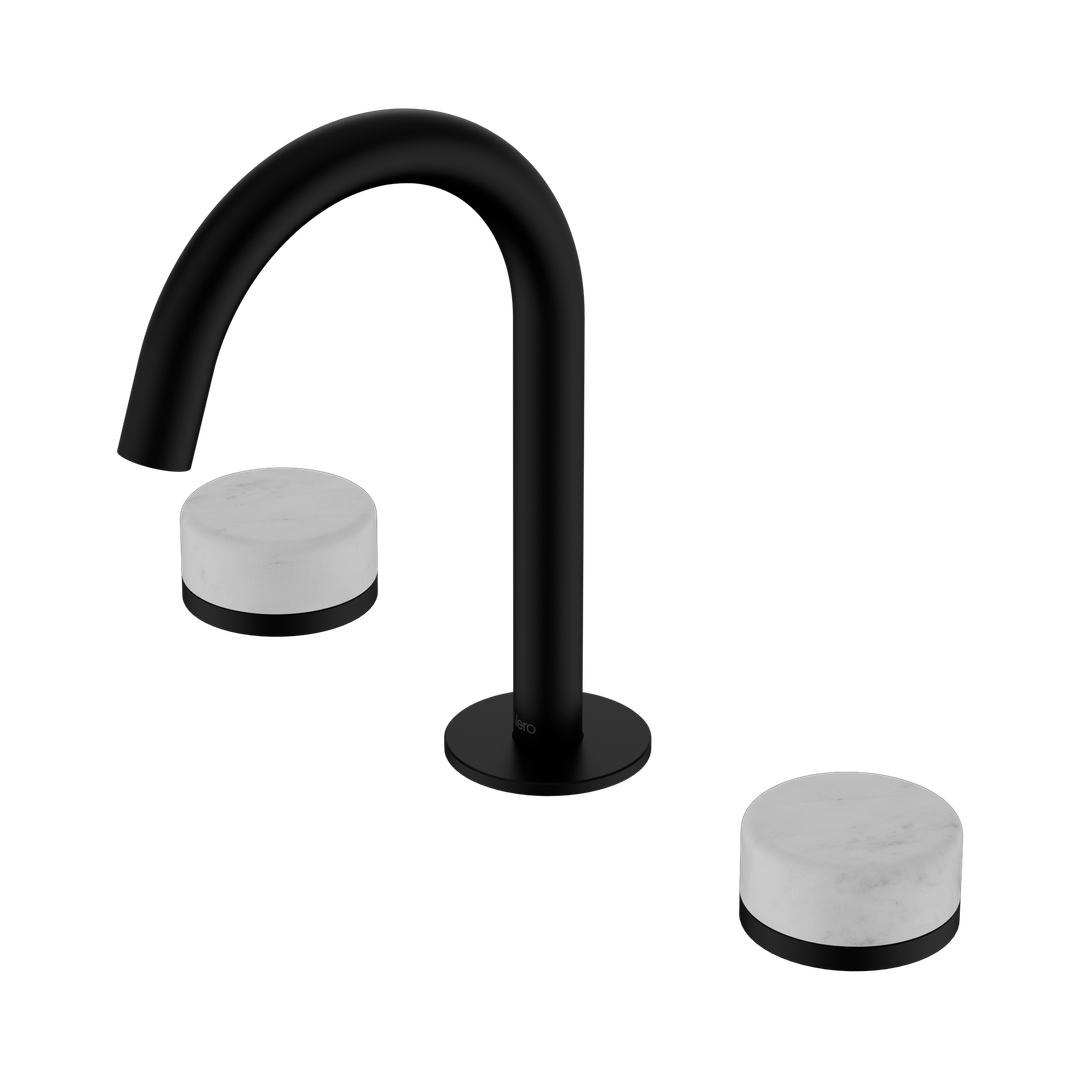 Nero Serenity Basin Set Arc Spout With Carrara Handle Matte Black