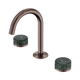 Nero Serenity Basin Set Arc Spout With Verde Alpi Handle Brushed Bronze