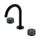 Nero Serenity Basin Set Arc Spout With Verde Alpi Handle Matte Black