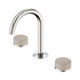 Nero Serenity Basin Set Arc Spout With Rome Travertine Handle Brushed Nickel