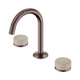 Nero Serenity Basin Set Arc Spout With Rome Travertine Handle Brushed Bronze