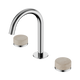 Nero Serenity Basin Set Arc Spout With Rome Travertine Handle Chrome
