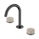 Nero Serenity Basin Set Arc Spout With Rome Travertine Handle Gun Metal