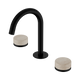 Nero Serenity Basin Set Arc Spout With Rome Travertine Handle Matte Black