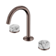 Nero Serenity Basin Set Arc Spout With Arabescato Corchia Handle Brushed Bronze
