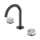 Nero Serenity Basin Set Arc Spout With Arabescato Corchia Handle Gun Metal