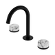Nero Serenity Basin Set Arc Spout With Arabescato Corchia Handle Matte Black