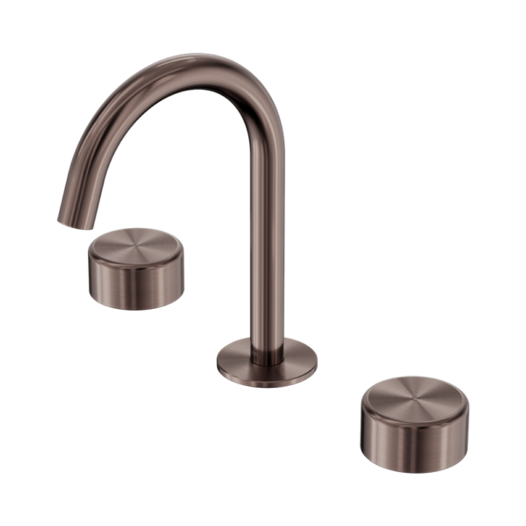 Nero Serenity Basin Set Arc Spout With Metal Handle Brushed Bronze