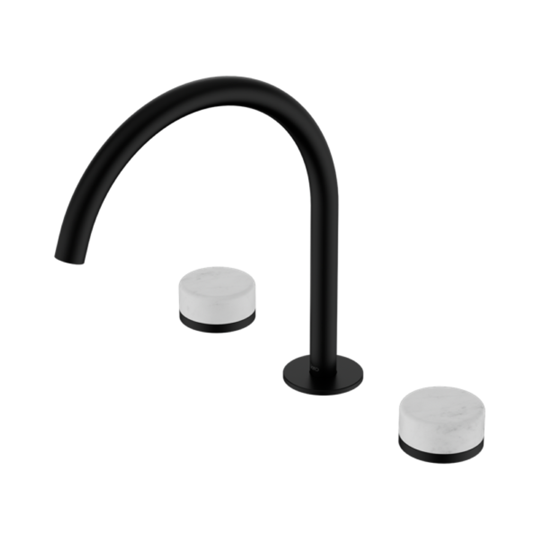 Nero Serenity Bath/Kitchen Set Arc Spout With Carrara Handle Matte Black