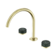 Nero Serenity Bath/Kitchen Set Arc Spout Brushed Gold With Verde Alpi Handle