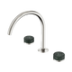 Nero Serenity Bath/Kitchen Set Arc Spout Brushed Nickel With Verde Alpi Handle