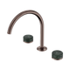 Nero Serenity Bath/Kitchen Set Arc Spout Brushed Bronze With Verde Alpi Handle