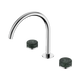 Nero Serenity Bath/Kitchen Set Arc Spout Chrome With Verde Alpi Handle