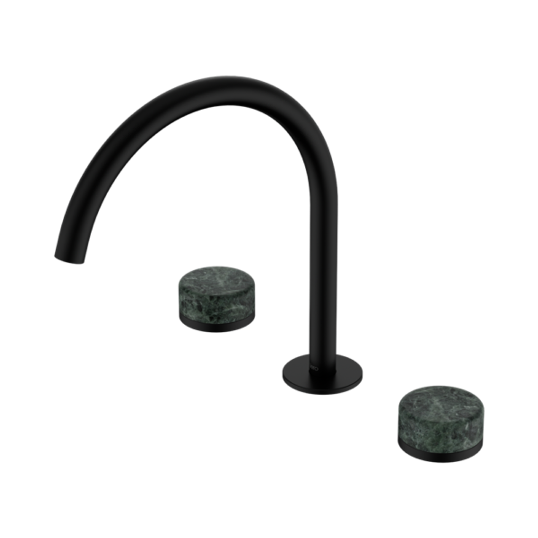 Nero Serenity Bath/Kitchen Set Arc Spout With Verde Alpi Handle Matte Black