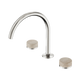 Nero Serenity Bath/Kitchen Set Arc Spout Brushed Nickel With Rome Travertine Handle