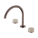 Nero Serenity Bath/Kitchen Set Arc Spout Brushed Bronze With Rome Travertine Handle