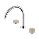 Nero Serenity Bath/Kitchen Set Arc Spout Chrome With Rome Travertine Handle