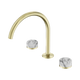Nero Serenity Bath/Kitchen Set Arc Spout With Arabescato Corchia Handle Brushed Gold