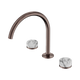 Nero Serenity Bath/Kitchen Set Arc Spout With Arabescato Corchia Handle Brushed Bronze