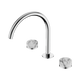 Nero Serenity Bath/Kitchen Set Arc Spout With Arabescato Corchia Handle Chrome
