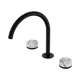Nero Serenity Bath/Kitchen Set Arc Spout With Arabescato Corchia Handle Matte Black