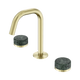 Nero Serenity Basin Set Edge Spout With Verde Alpi Handle Brushed Gold