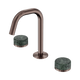 Nero Serenity Basin Set Edge Spout With Verde Alpi Handle Brushed Bronze