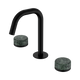 Nero Serenity Basin Set Edge Spout With Verde Alpi Handle Matte Black