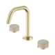 Nero Serenity Basin Set Edge Spout With Rome Travertine Handle Brushed Gold