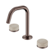Nero Serenity Basin Set Edge Spout With Rome Travertine Handle Brushed Bronze