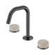 Nero Serenity Basin Set Edge Spout With Rome Travertine Handle Gun Metal