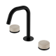 Nero Serenity Basin Set Edge Spout With Rome Travertine Handle Matte Black