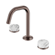 Nero Serenity Basin Set Edge Spout With Arabescato Corchia Handle Brushed Bronze